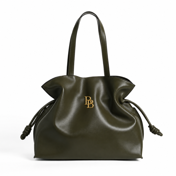 Classic Leather Tote Bag – Olive Green