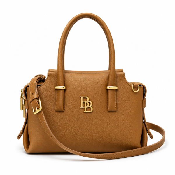 Premium Leather Satchel Bag – Cognac Brown