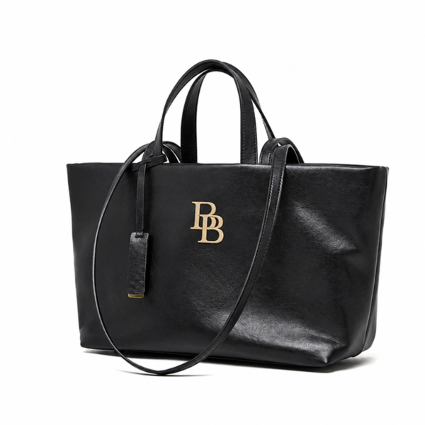 Luxury Executive Leather Tote – Black
