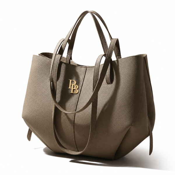 Luxury Convertible Leather Shopper – Taupe Grey