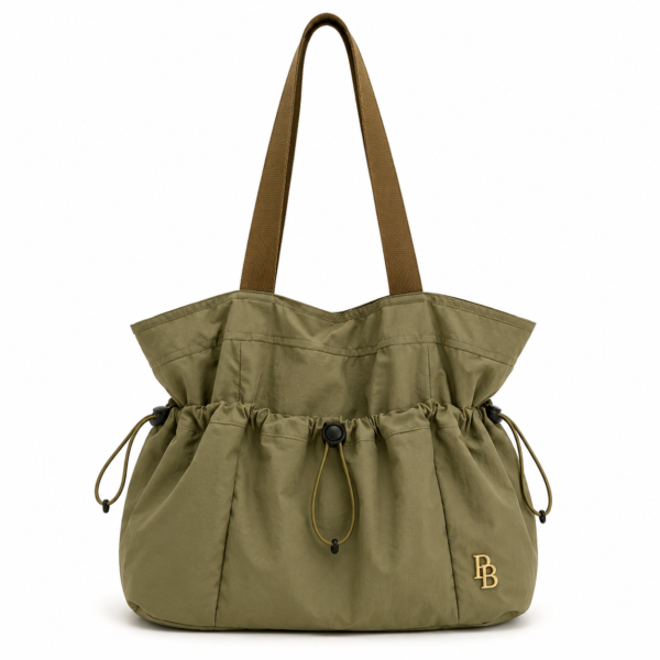 Premium Drawstring Utility Tote – Olive Green
