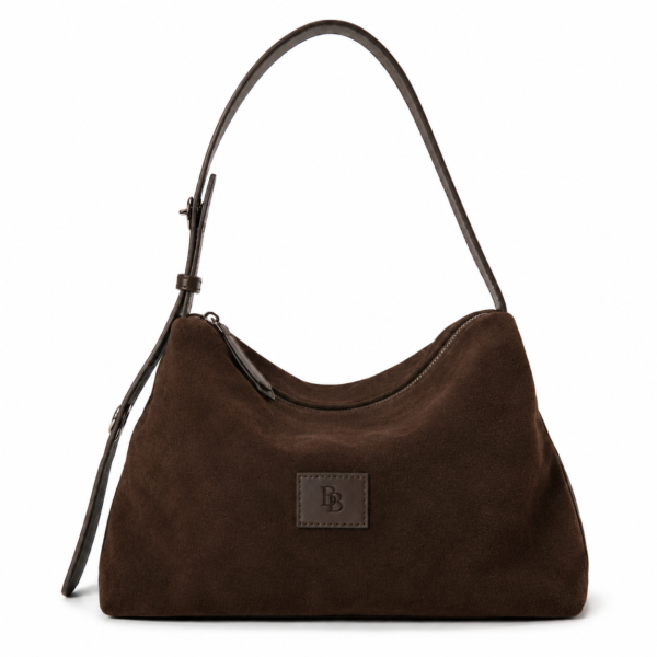 Chocolate Brown Suede Hobo Bag