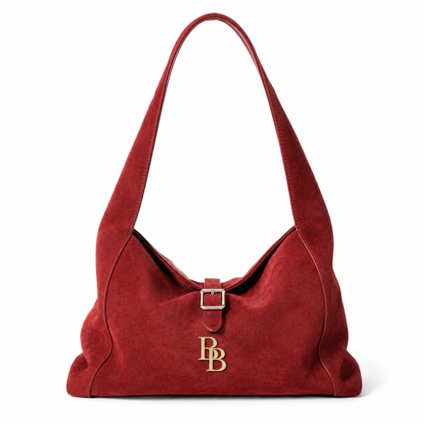 Burgundy Suede Shoulder Bag