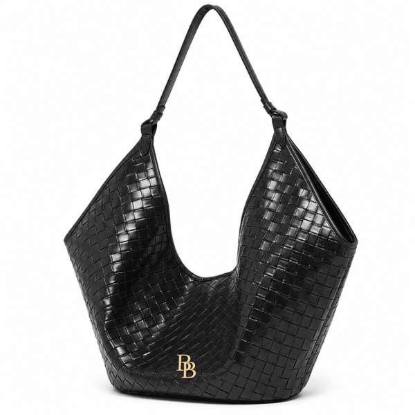 Black Woven Shoulder Bag
